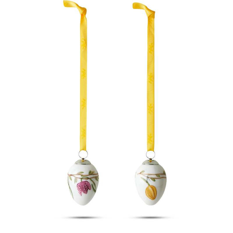 Kähler Hammershøi Easter Påskeæg Ophæng 2 Stk. H4,7 Cm 1 Kähler Hammershøi Easter Påskeæg Ophæng 2 Stk. H4,7 Cm