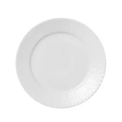 Royal Copenhagen Hvid Halvblonde Flad Tallerken 22 Cm