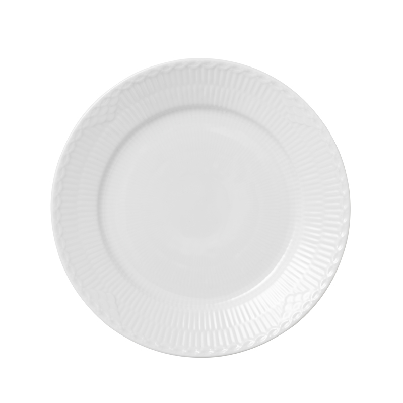Royal Copenhagen Hvid Halvblonde Flad Tallerken 22 Cm 1 Royal Copenhagen Hvid Halvblonde Flad Tallerken 22 Cm