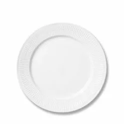 Royal Copenhagen Hvid Riflet Tallerken 19 Cm