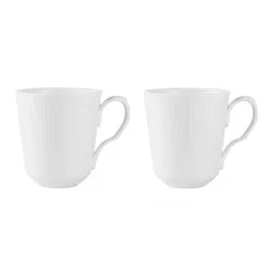 Royal Copenhagen Hvid Riflet Krus 2 Stk. 37 Cl