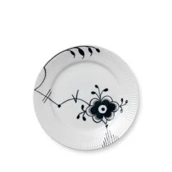 Royal Copenhagen Sort Mega Riflet Deco. Nr. 6 Tallerken 19 Cm