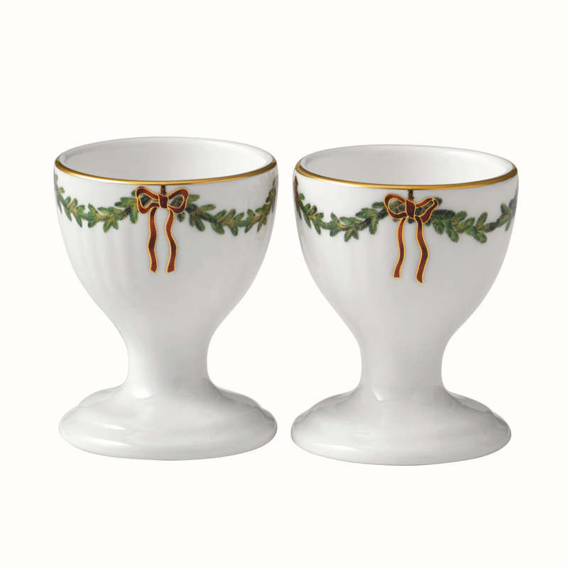 Royal Copenhagen Stjerne Riflet Jul æggebæger 2 Stk 1 Royal Copenhagen Stjerne Riflet Jul æggebæger 2 Stk