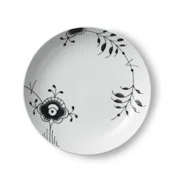 Royal Copenhagen Sort Mega Riflet Tallerken 25 Cm