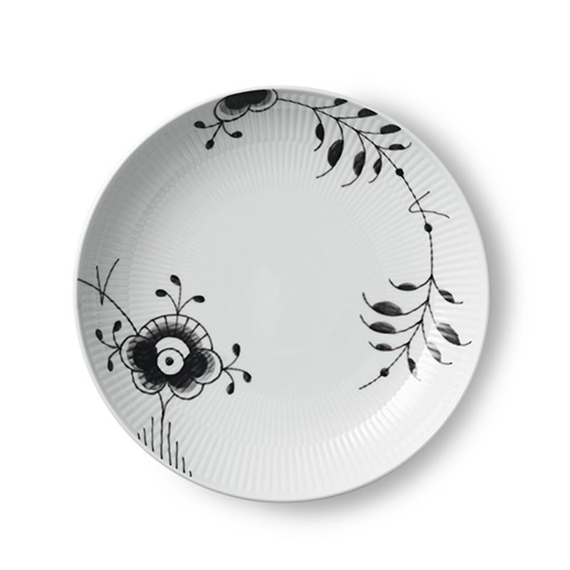 Royal Copenhagen Sort Mega Riflet Tallerken 25 Cm 1 Royal Copenhagen Sort Mega Riflet Tallerken 25 Cm