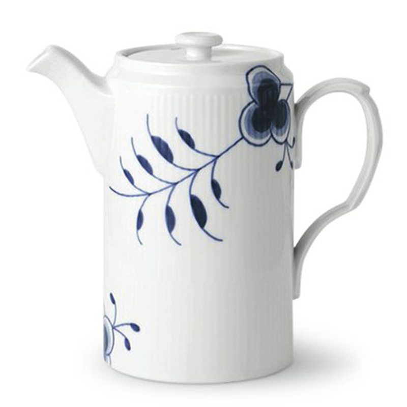 Royal Copenhagen Blå Mega Riflet Kande Med Låg 1,1 Liter 1 Royal Copenhagen Blå Mega Riflet Kande Med Låg 1,1 Liter