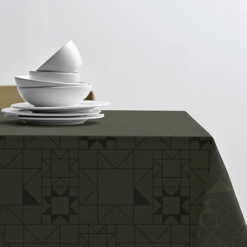 Södahl Damask Dug Star Forest Green 140 X 320 Cm