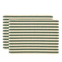 Södahl Statement Stripe Dækkeserviet Green 2 Stk. 33x48 Cm
