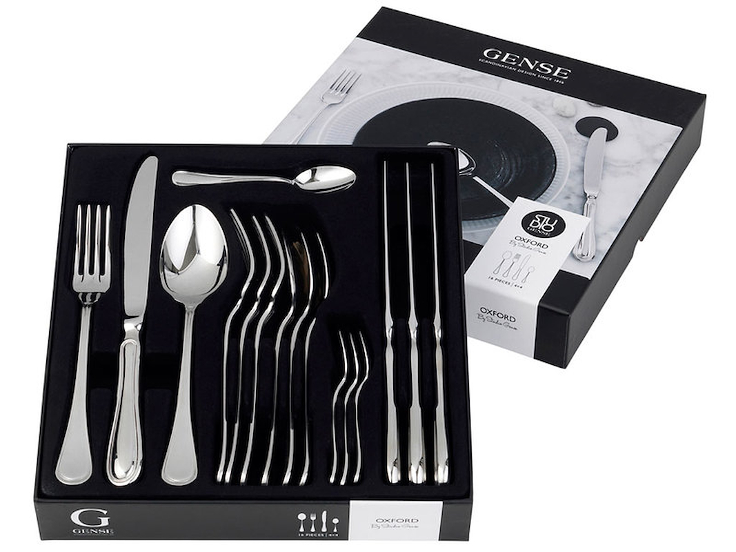 Gense Oxford Bestiksæt 16 Dele Blank 1 Gense Oxford Bestiksæt 16 Dele Blank